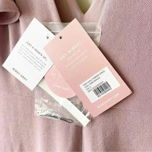 Birdy Grey Hannah Bridesmaid Dress with Slit in Crepe Dark Mauve S NWT - Picture 7 of 9